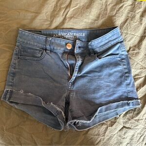 American Eagle Outfitters Blue Rolled Hem Denim Shorts